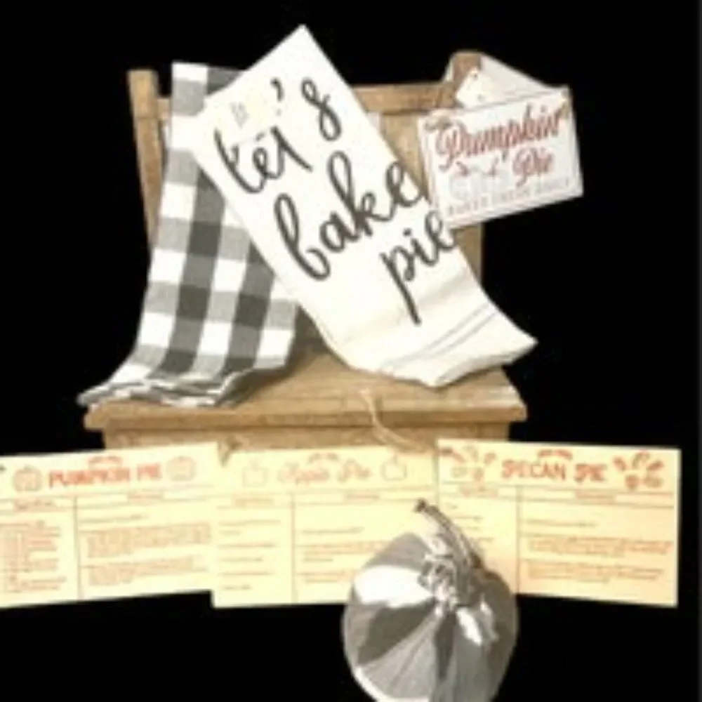 Fall Pie Theme Decorative Bundle Baking Buffalo Check Farmhouse